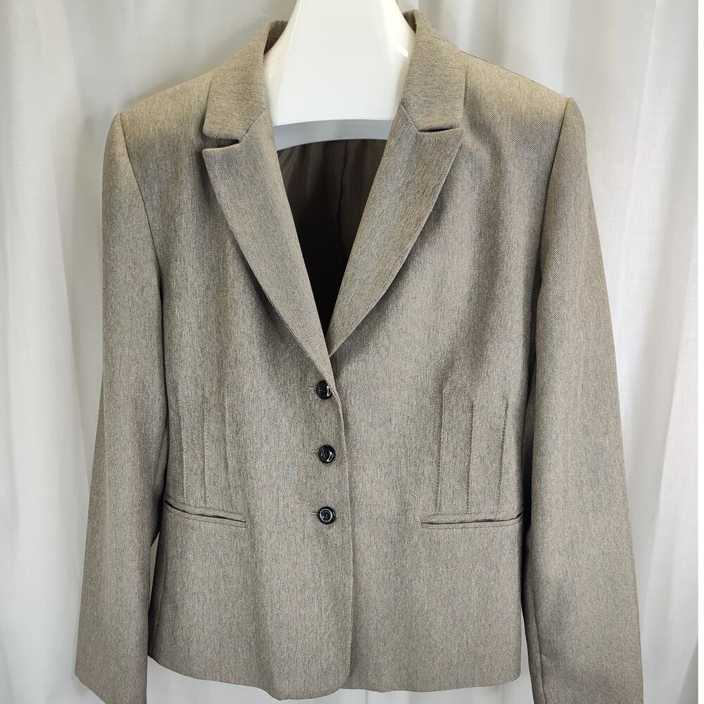 Giorgio Sant' Angelo Tan/Black Herringbone Blazer with Darts, 18